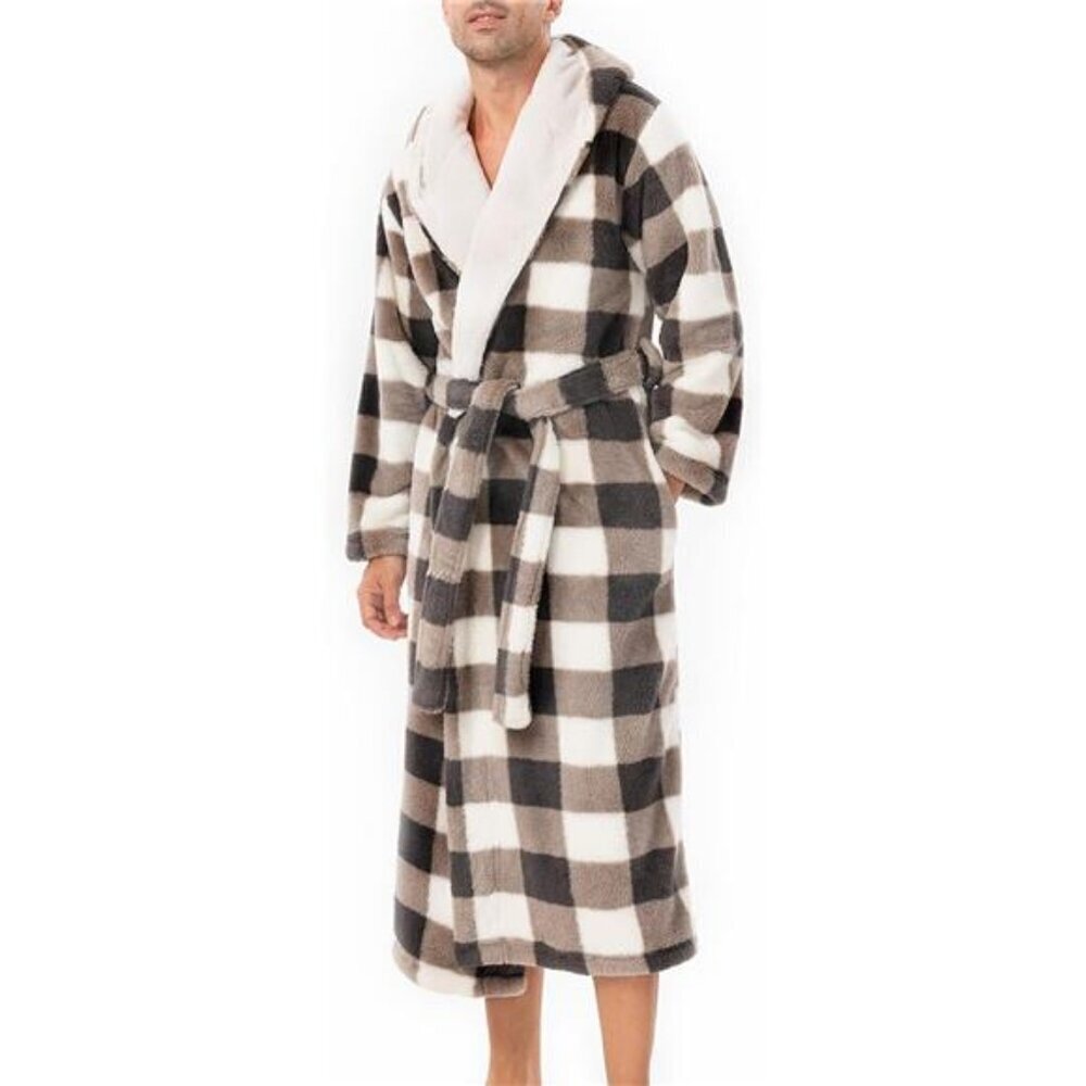 Plush Men's Full Length Bathrobe Fleece Robe